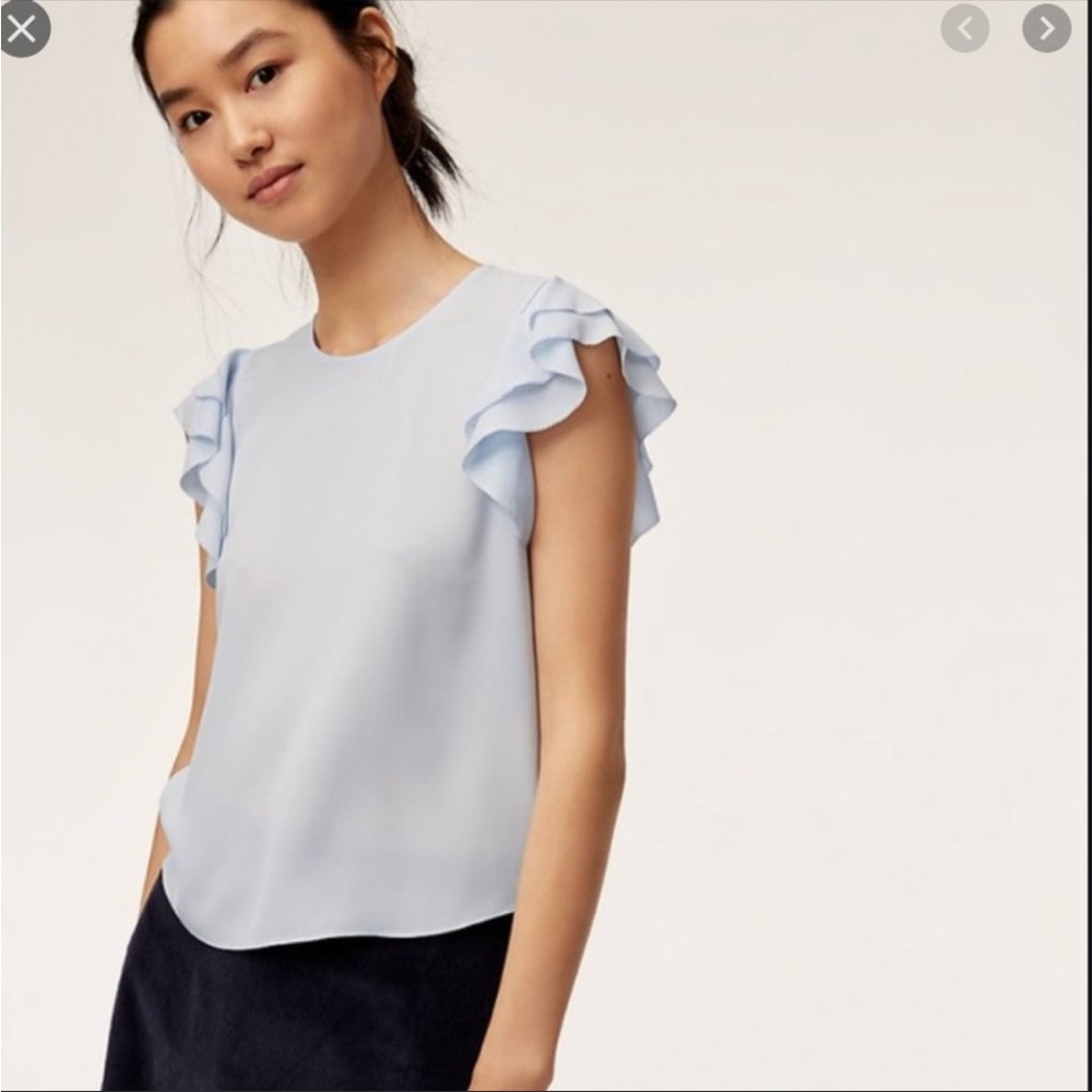 NWT aritzia Sunday best O’Hara blouse size M light blue